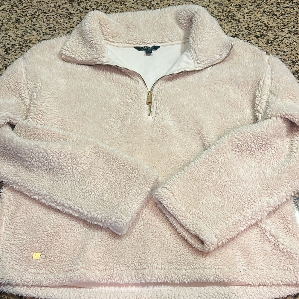 Lauren by Ralph Lauren Half-Zip Pullover Size M Cream excellent condition